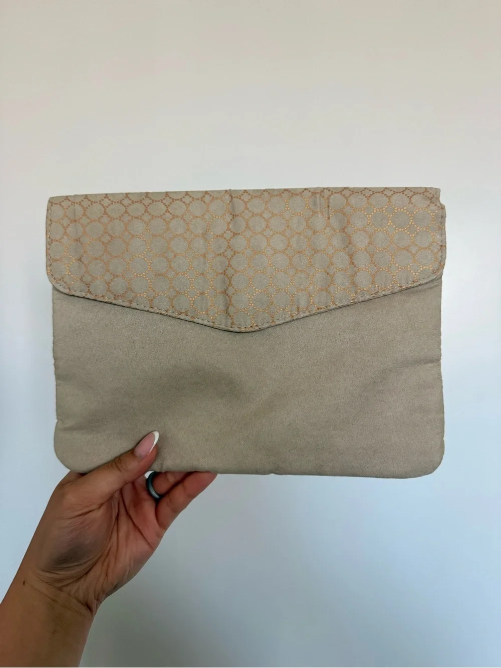 BVLGARI Suede Cosmetic Clutch Bag